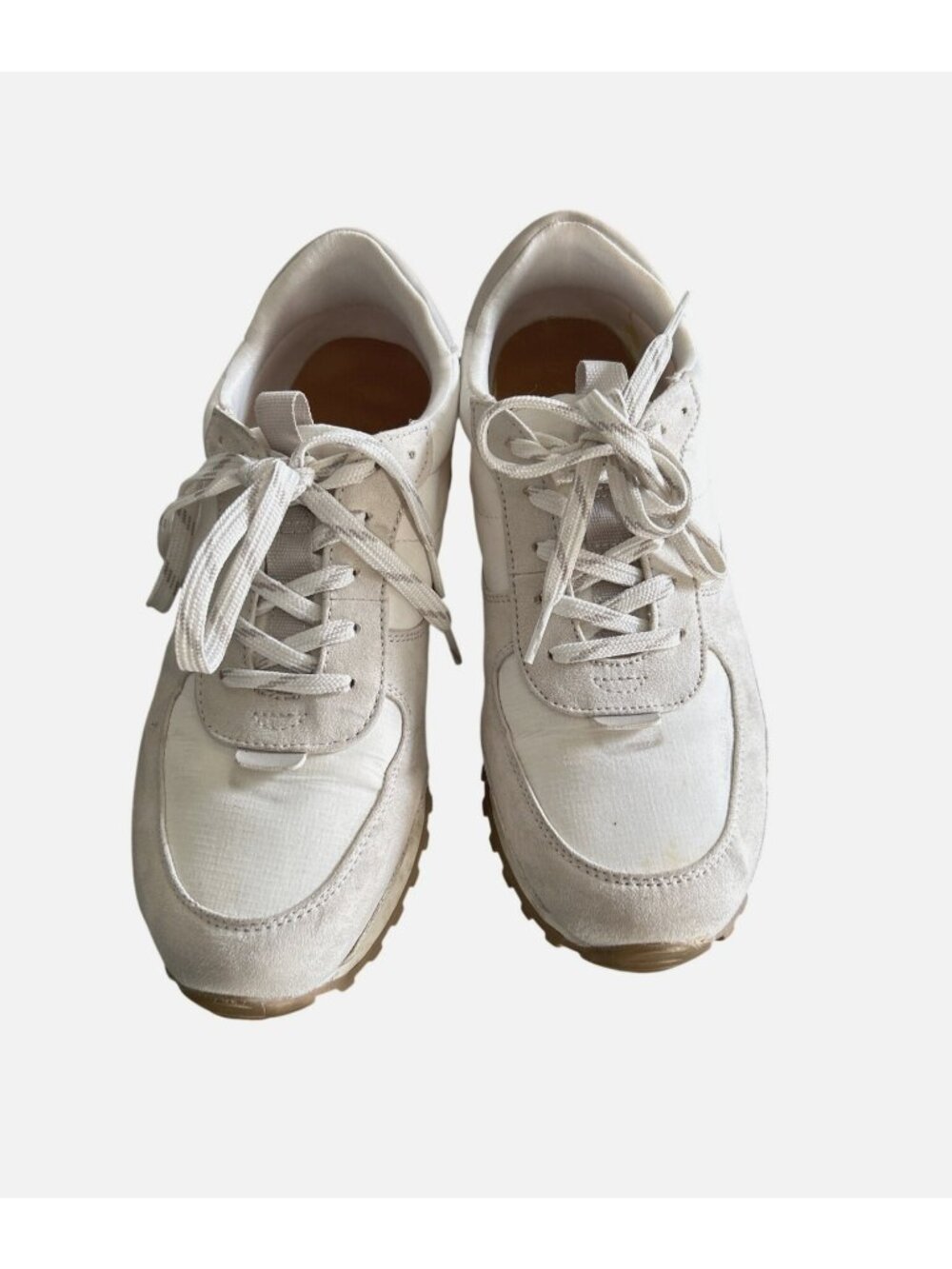 Vintage White Lace-Up Sneakers For Women Size 9.5